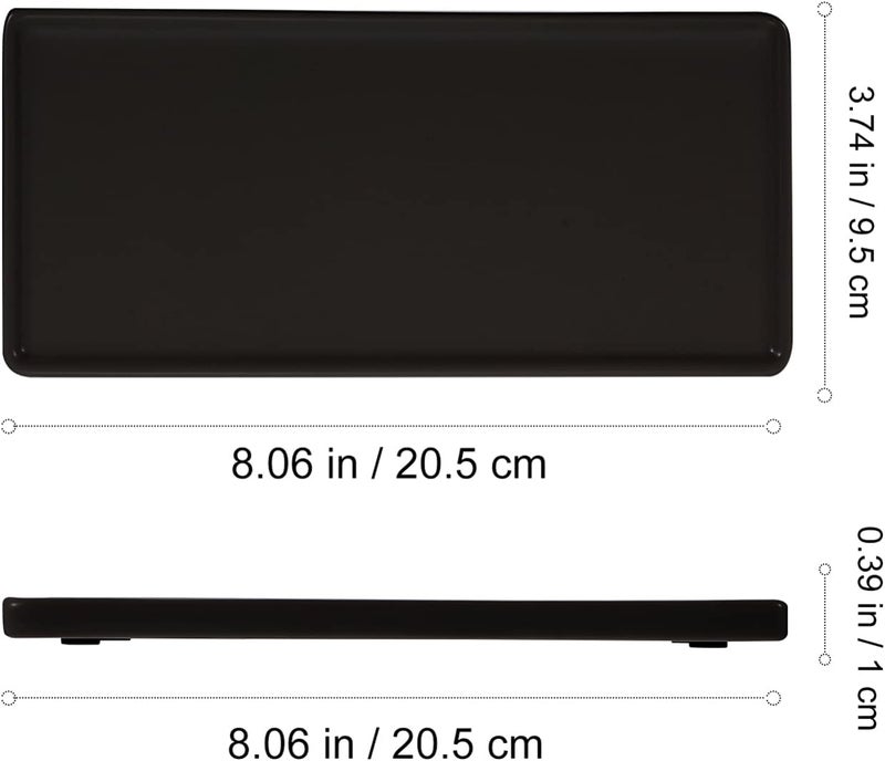 DOITOOL Ceramic Sushi Serving Tray Porcelain Rectangular Serving Platter Japanese Style Sushi Plate Black Party Serving Plate for Sushi Desserts Appetizers 806 X 374 inches - Image 3