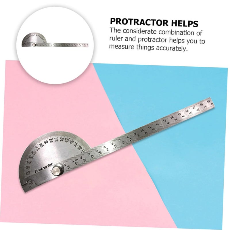 Stainless Steel Angle Protractor with Swing Arm and Lock Nut Dual Function Gauge and Ruler Tool - Image 5