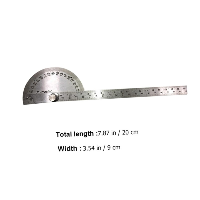Stainless Steel Angle Protractor with Swing Arm and Lock Nut Dual Function Gauge and Ruler Tool - Image 3
