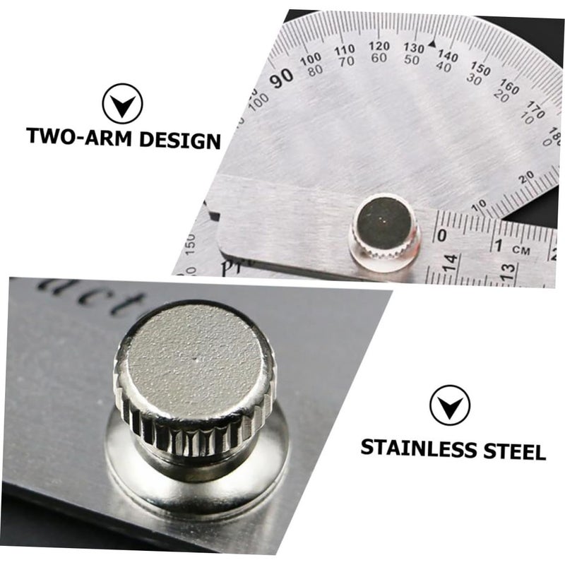 Stainless Steel Angle Protractor with Swing Arm and Lock Nut Dual Function Gauge and Ruler Tool - Image 4