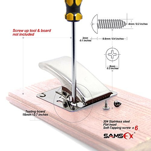 SAMSFX Fish Cleaning Board Tools Fillet Clamp w/Screws Deep-Jaw Fish Tail Clip Board for Scaling Table Bait (Fish Clamp) - Image 3