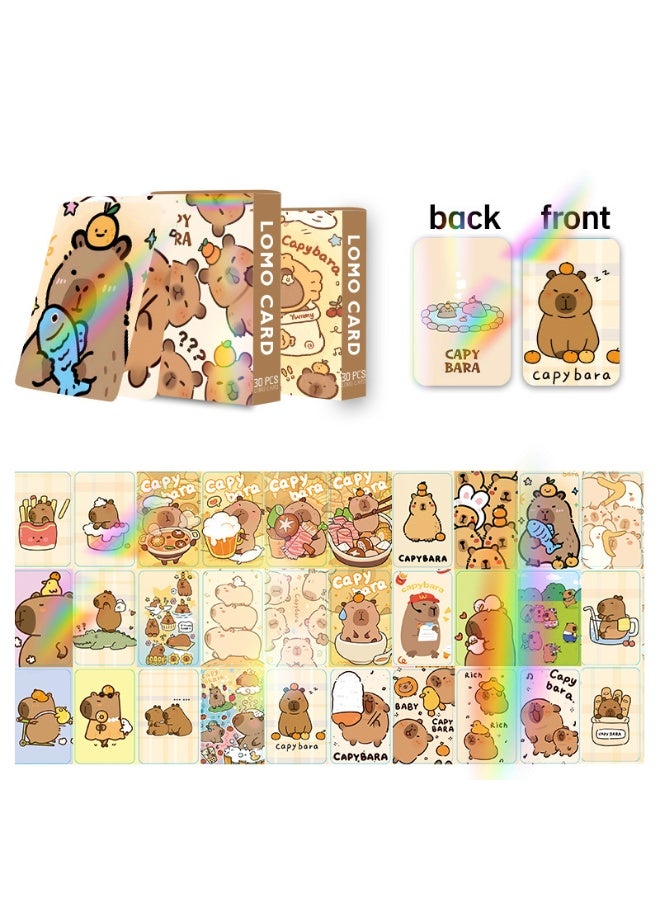 NIBEMINENT 30 Pcs Cartoon Capybara Double-sided Lomo Cards Card For Fans Collection Gifts - Image 3