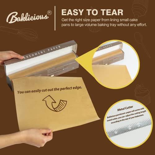 BAKLICIOUS Unbleached Parchment Paper Roll for Baking, 15 in x 210 Ft, 260 Sq.Ft, Non-stick Baking Paper, Food Grade Cooking Paper for Bread, Cookies, Heat Press, Oven, Air Fry - Image 4