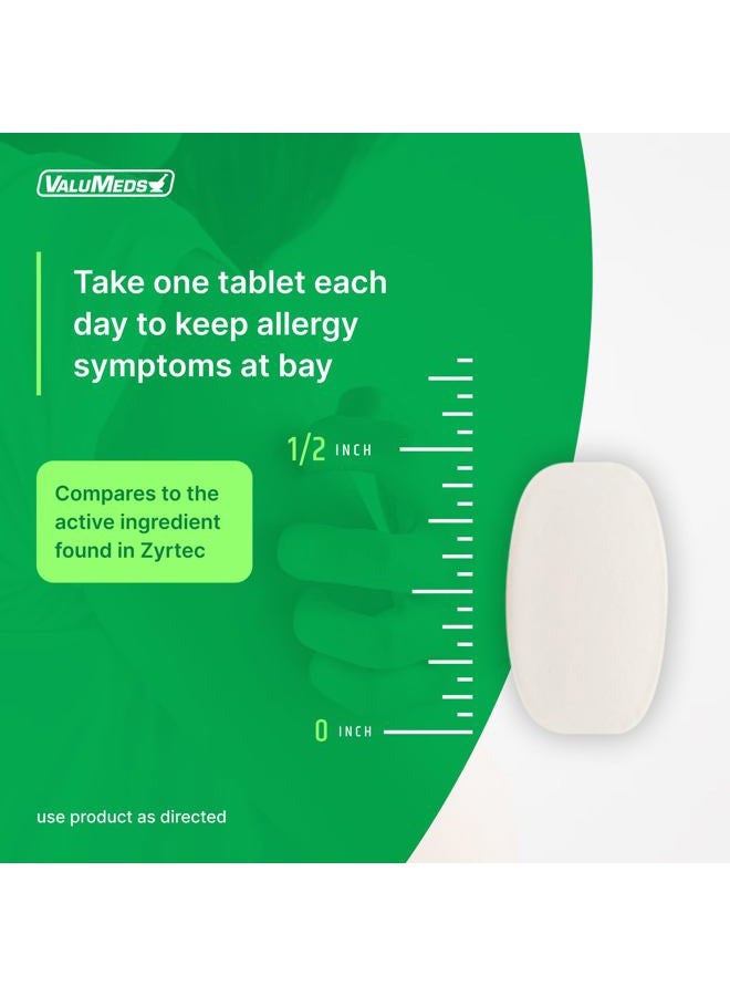 ValuMeds دواء الحساسية لمدة 24 ساعة، 300 قرص، سيتريزين هيدروكلوريد، 10 مجم - Image 4
