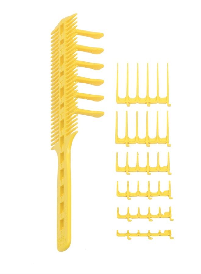 CombPal Scissor Clipper Over Comb Hair Cutting Tool - Barber Hair cutting kit - DIY Home Hair cutting Guide Comb Set (Classic Set, Yellow) - Image 1