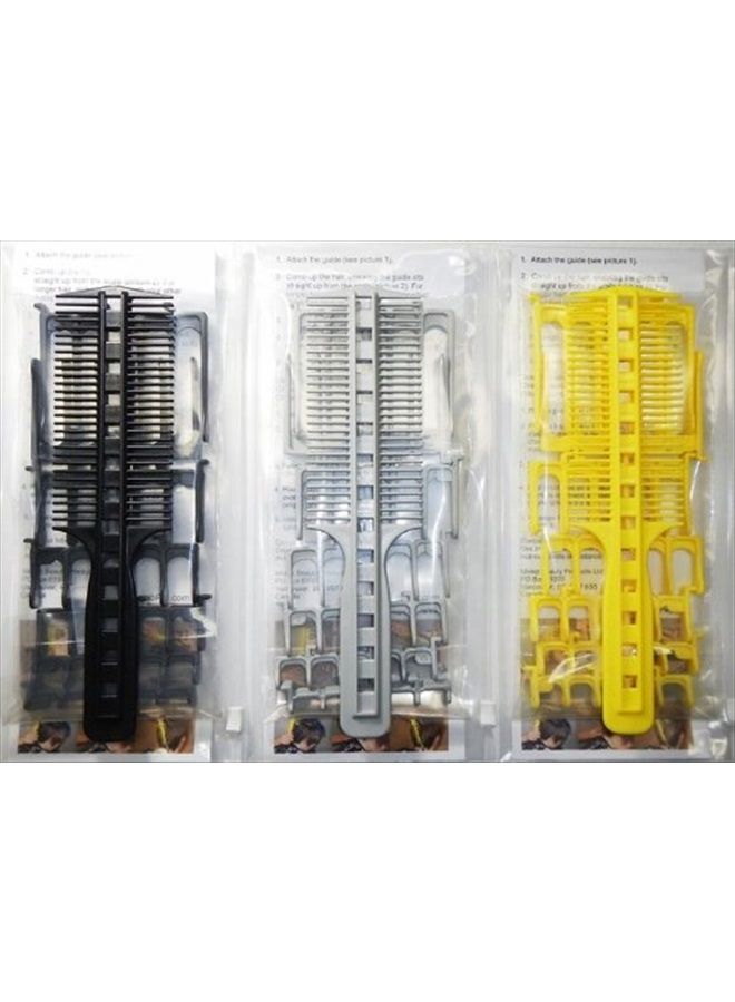CombPal Scissor Clipper Over Comb Hair Cutting Tool - Barber Hair cutting kit - DIY Home Hair cutting Guide Comb Set (Classic Set, Yellow) - Image 4