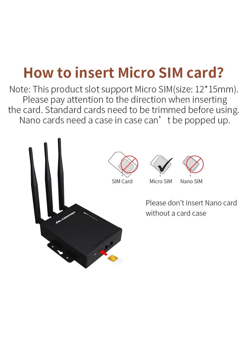 comfast - Comfast CF-E7 Outdoor 2.4G LTE Wireless AP Wifi Router Korea 4G 3G SIM Card Waterproof Outdoor Router 3*5dBi Antenna Access AP - Image 1