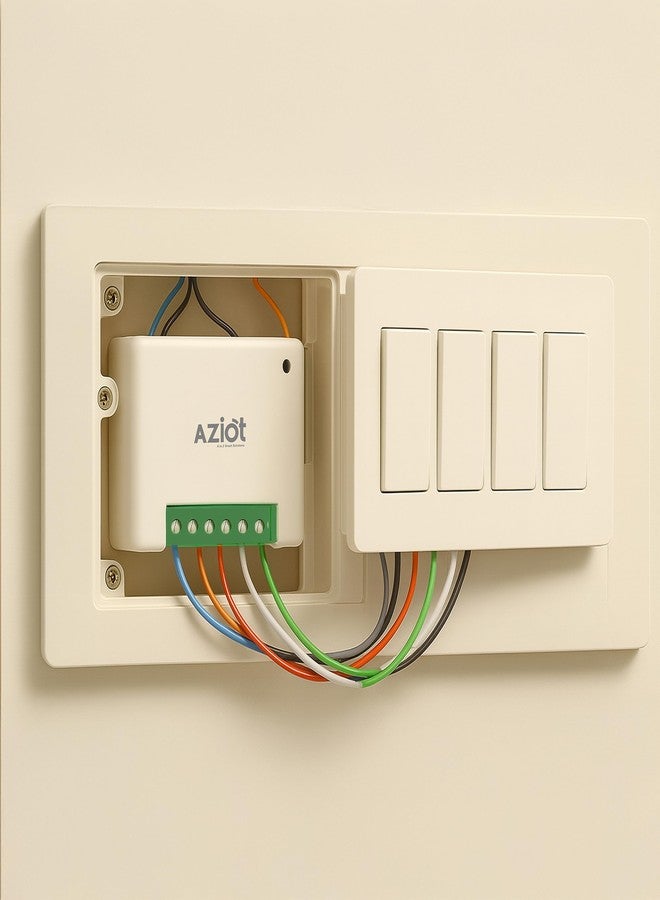 AZIOT 4 Node Smart Switch Mini - WiFi/Bluetooth Communication - Made in India - Timer Function - Works with Google Home and Amazon Alexa… (2 Module Size) - Image 2