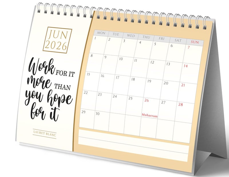 LAURET BLANC Standing Desk Calendar 2026- Size (7.5" x 9.25"), Monthly Grid View, Home and Office Table Calendar (A5, C) - Image 4