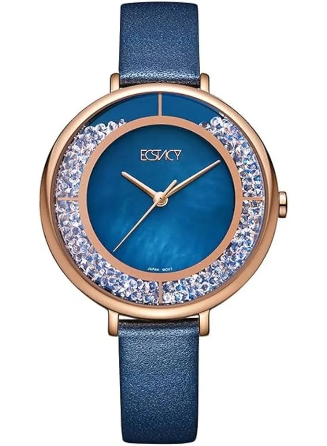 ECSTACY Women's 2036 Movement Watch, Analog Display and Stainless Steel Strap - E23501-KLNMN, Blue