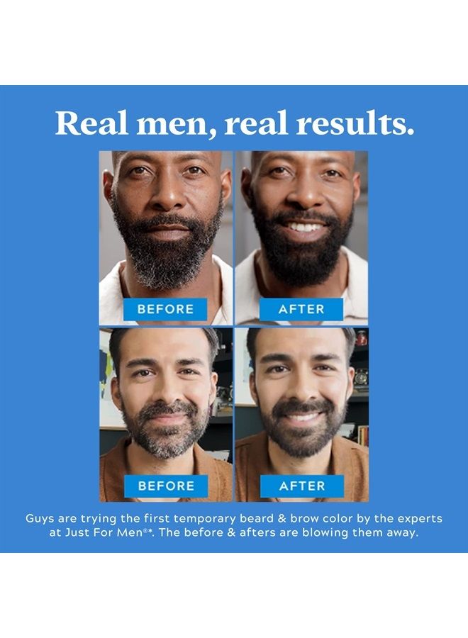 Just For Men 1-Day Beard & Brow Color, Temporary Color for Beard and Eyebrows, For a Fuller, Well-Defined Look, Up to 30 Applications, Dark Brown - Image 4
