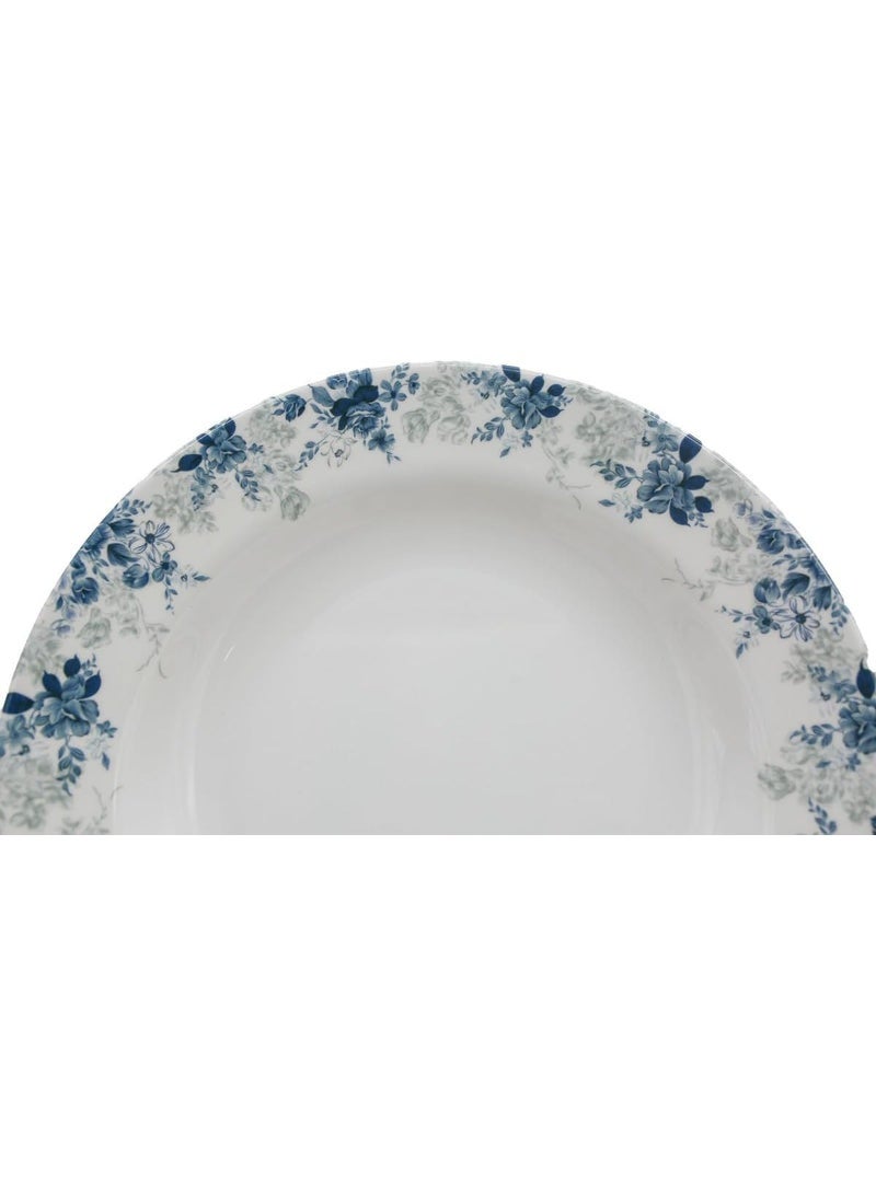 Servewell Melamine Round Soup Serving Plate-23CM-White&Blue - Image 2
