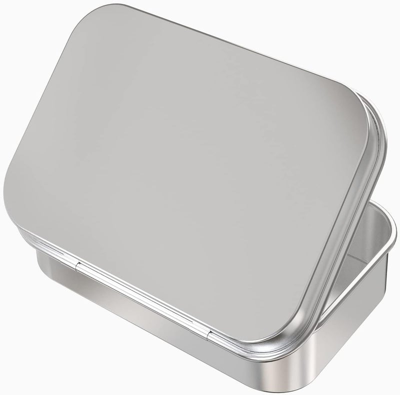 Hulless 6 Pcs Metal Hinged Tin Box Container Mini Portable Small Storage Container Kit Tin Box Container, Small Tin with Lid, Craft Container, Tin Empty Box, Home Storage 3.7x2.3x0.8 inch. - Image 4