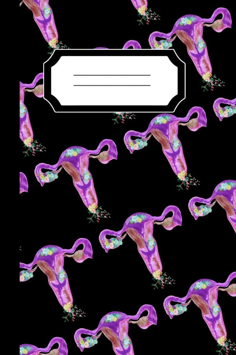 دفتر ملاحظات تشريحي للرحم: مسطرة جامعية | ورق كريمي | 6x9 | 120 صفحة | دفتر طبي | دفتر تشريح | دفتر نسائية