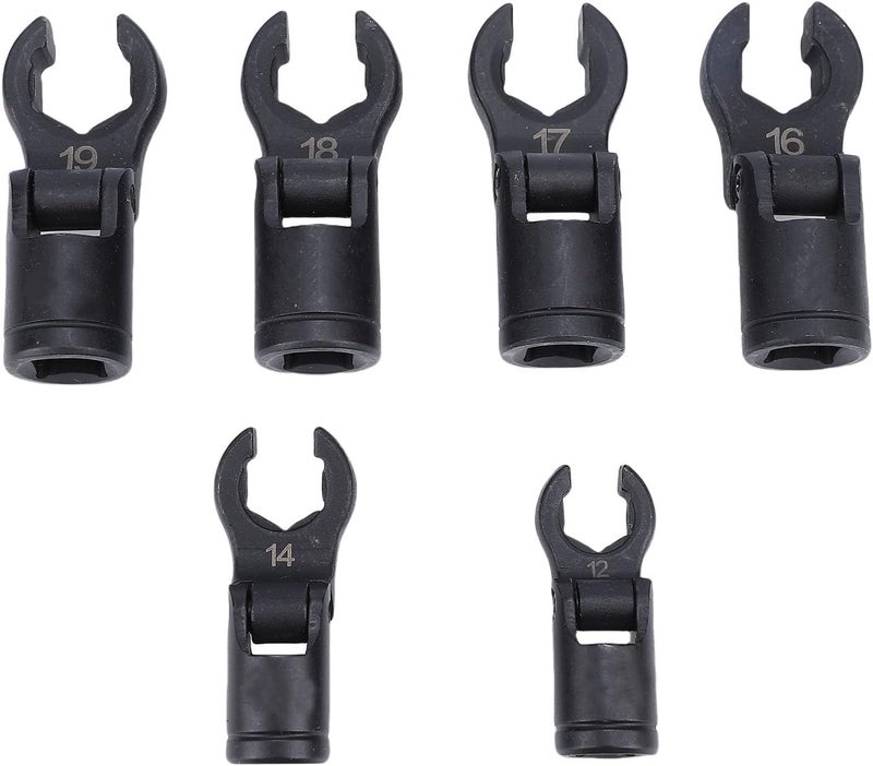 Yunseity Durable Crowfoot Wrench Set for Removing Fuel Injectors, Brake Pipes, Hydraulic Couplings, 6-Point Opening Ensures Long Life, Suitable for DIY Mechanics - Image 1