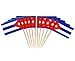 JAVD CYPS 100 Pcs Cuba Flag Cuban Toothpick Flags Small Mini Stick Cupcake Toppers Cuban FlagsCountry Picks Party Decoration Celebration Cocktail Food Bar Cake Flags - Image 1