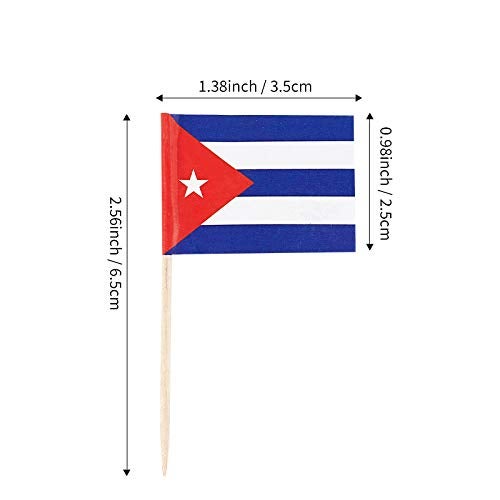 JAVD CYPS 100 Pcs Cuba Flag Cuban Toothpick Flags Small Mini Stick Cupcake Toppers Cuban FlagsCountry Picks Party Decoration Celebration Cocktail Food Bar Cake Flags - Image 4