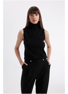 DeFacto Woman Tricot Regular Fit Turtle Neck Sleeveless Pullover  - Image 1