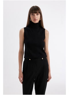 DeFacto Woman Tricot Regular Fit Turtle Neck Sleeveless Pullover  - Image 3