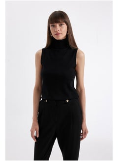 DeFacto Woman Tricot Regular Fit Turtle Neck Sleeveless Pullover  - Image 4