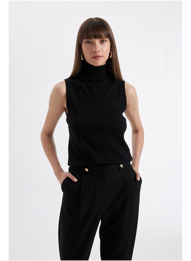DeFacto Woman Tricot Regular Fit Turtle Neck Sleeveless Pullover  - Image 2