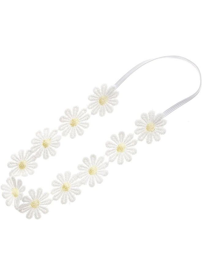 Love Sweety Love Sweety Baby Girls Lace Daisy Flower Headband Soft Hair Bands Floral Crown Wreath Flower Headpiece  - Image 1