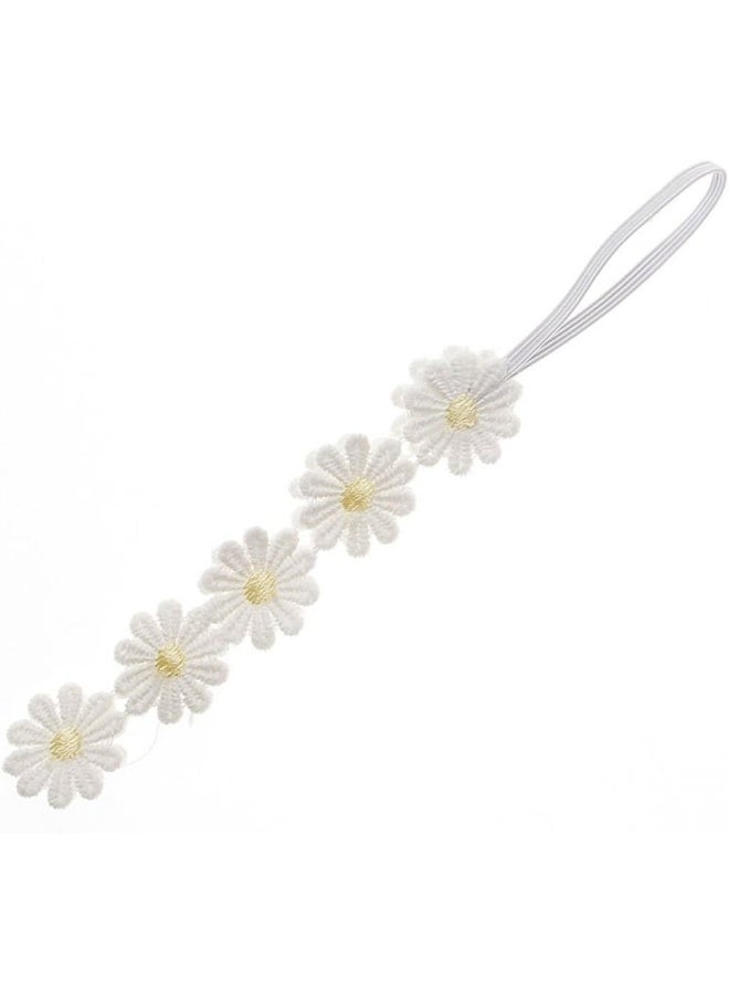 Love Sweety Love Sweety Baby Girls Lace Daisy Flower Headband Soft Hair Bands Floral Crown Wreath Flower Headpiece  - Image 2