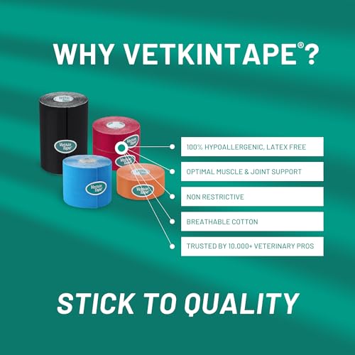 VETKIN VetkinTape Canine & Equine Kinesiology Tape | Veterinary Medical Tape | Vet Wrap for Joint Support & Pet Care | Self Adhesive Bandage Wrap | Orange | 2.4in | (Pack of 1) - Image 3