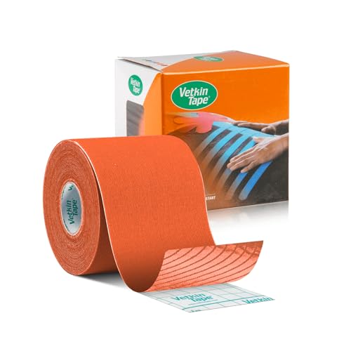 VETKIN VetkinTape Canine & Equine Kinesiology Tape | Veterinary Medical Tape | Vet Wrap for Joint Support & Pet Care | Self Adhesive Bandage Wrap | Orange | 2.4in | (Pack of 1) - Image 1