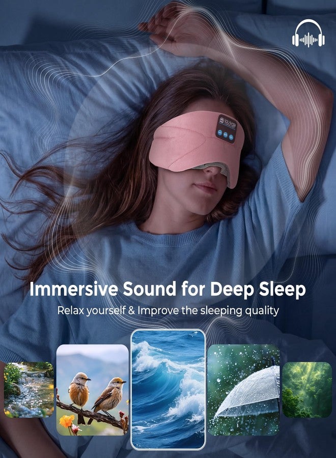 LOVE EYE Sleep Headphones Bluetooth 5.4 Sleeping Eye Mask Wireless Music Earphones with HD Speakers for Side Sleepers Total Blackout Cotton Mask for Travel, Home, Office, Unique Gifts - Image 4