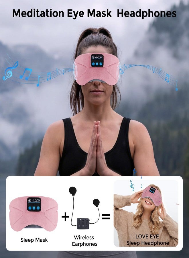 LOVE EYE Sleep Headphones Bluetooth 5.4 Sleeping Eye Mask Wireless Music Earphones with HD Speakers for Side Sleepers Total Blackout Cotton Mask for Travel, Home, Office, Unique Gifts - Image 2