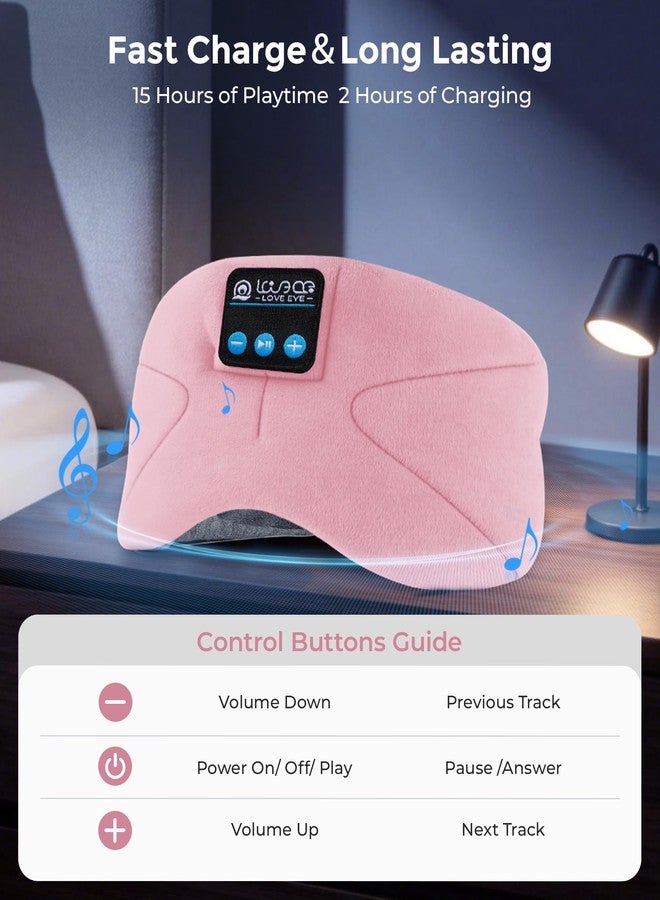LOVE EYE Sleep Headphones Bluetooth 5.4 Sleeping Eye Mask Wireless Music Earphones with HD Speakers for Side Sleepers Total Blackout Cotton Mask for Travel, Home, Office, Unique Gifts - Image 5