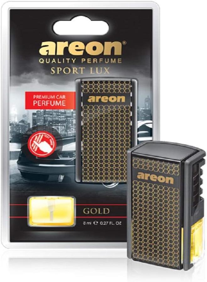 AREON AC01 Car Perfume Luxury and Elegant 0.27 oz Vent Clip Car Air Freshener, Gold Scent