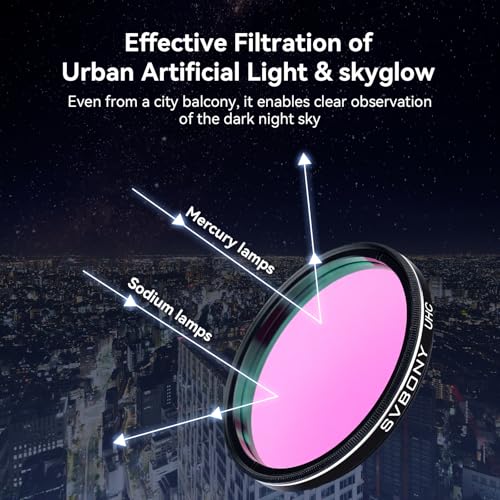 SVBONY Telescope Filter 2" UHC Filter for Observations of Deep Sky Objects Ultra High Contrast Filter Reduce Light Pollution - Image 2