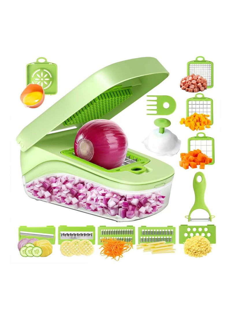 Vegetable Chopper, 17-in-1 Multifunctional Vegetable Slicer Cutter, Food Chopper, Dicer Tool - Image 1