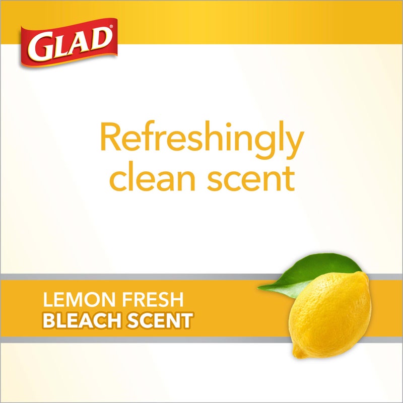 Glad Small Drawstring Trash Bags with Clorox, 4 Gal, Lemon Fresh Bleach, 34 Ct (Package May Vary) - Image 3