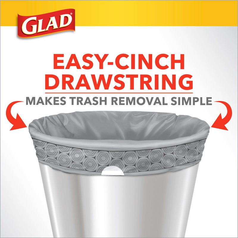 Glad Small Drawstring Trash Bags with Clorox, 4 Gal, Lemon Fresh Bleach, 34 Ct (Package May Vary) - Image 4