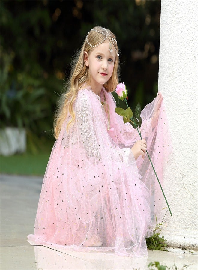 Loquat Girl Princess Draped In a Veil And Draped With a Aloak Pink  - Image 2