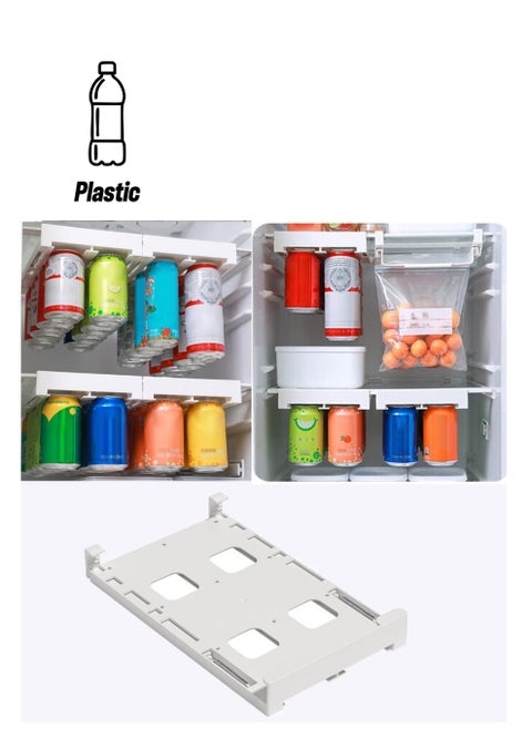Refrigerator Drink Storage Hanging Rack, Double Pull Storage Rack  Hanging Type Soda And Beverage Storage Artifact, , Convenient Refrigerator Can and Bottle Organizer
