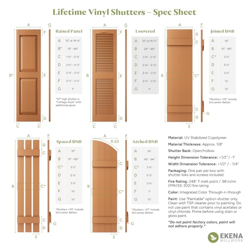 Ekena Millwork LVSAMPLECOLORS Lifetime Vinyl Shutter Sample Colors - Image 3