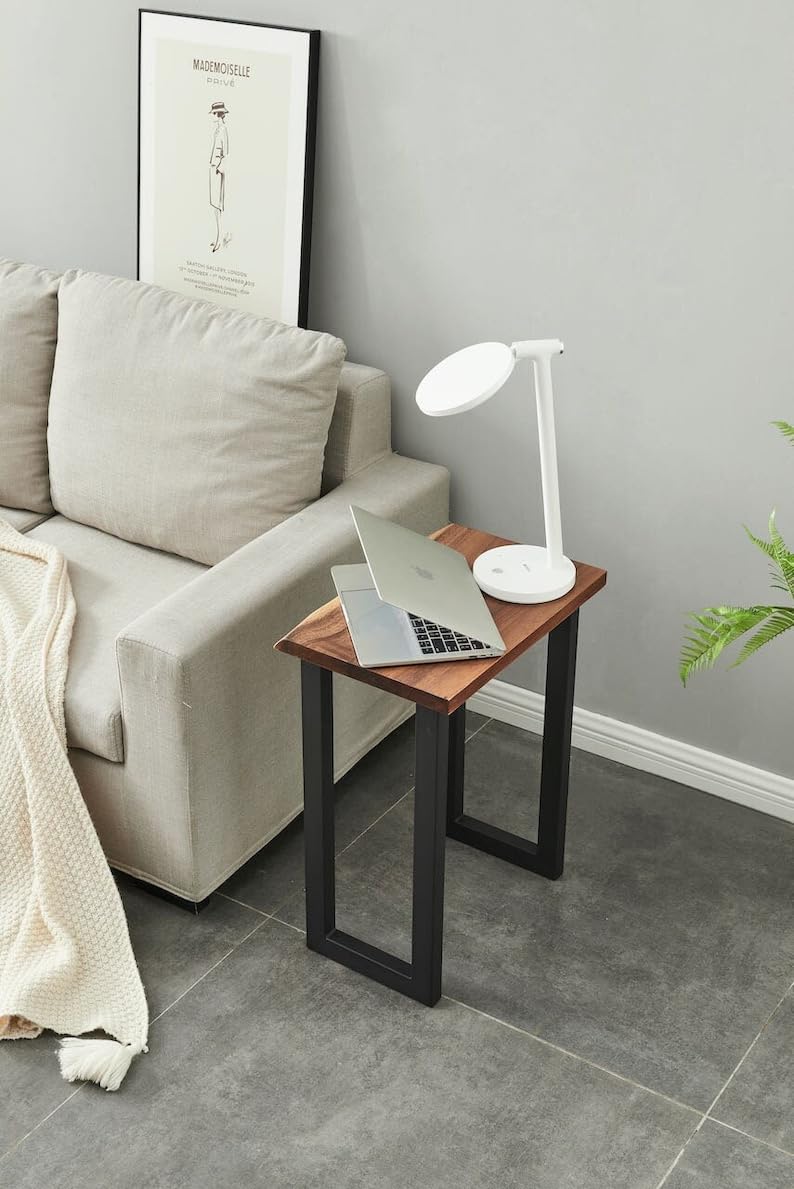 Craftsline Sofa Chair Arm Rest Tray Table Stand BrownWood - Image 5