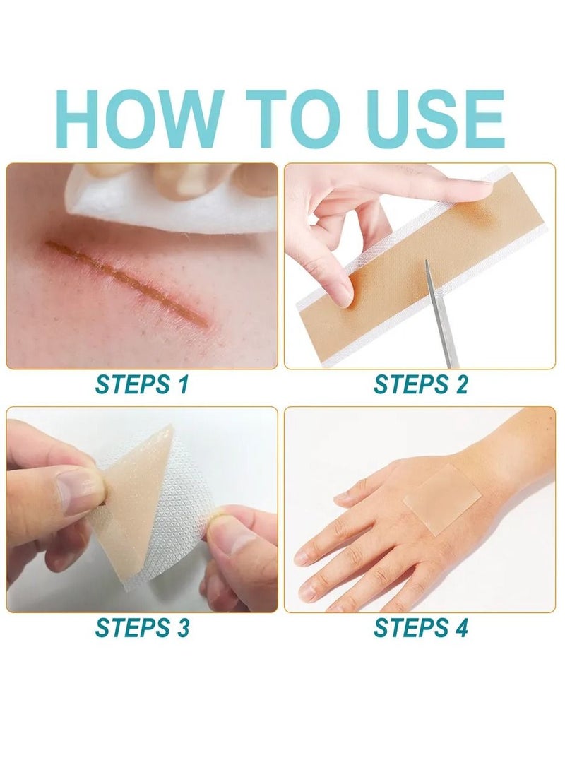 VOGSIG Silicone Scar Sheets 3.8m Medical Silicone Scar Tape Roll Easy Tear Soft Silicone Tape for Scars Removal Reusable Painless Silicone Sheets for Surgery Scars C Section Burn Keloid - Image 5