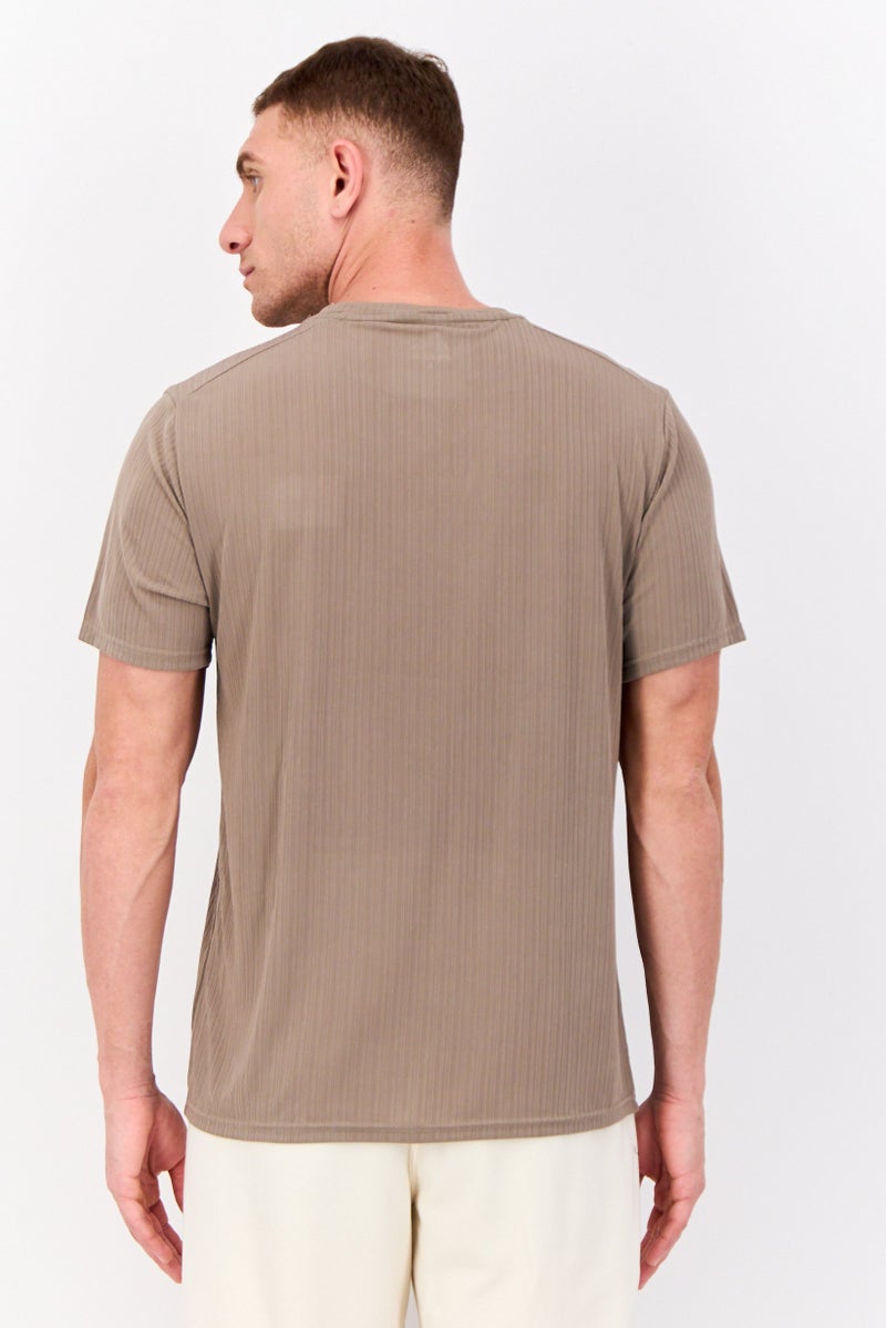 RBX Men Sportswear Fit Short Sleeve Training T-shirts, Brown  - Image 3