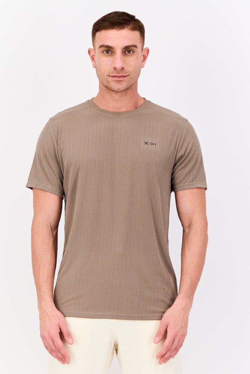 RBX Men Sportswear Fit Short Sleeve Training T-shirts, Brown  - Image 1