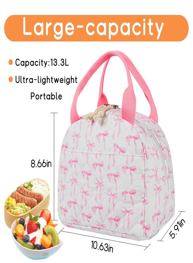 GISMTR Lunch Bag for Women Insulated Lunch Box Cute Quilted Lunch Tote Bags Reusable Large Capacity Cooler Bag for Travel Work Picnic - Image 2