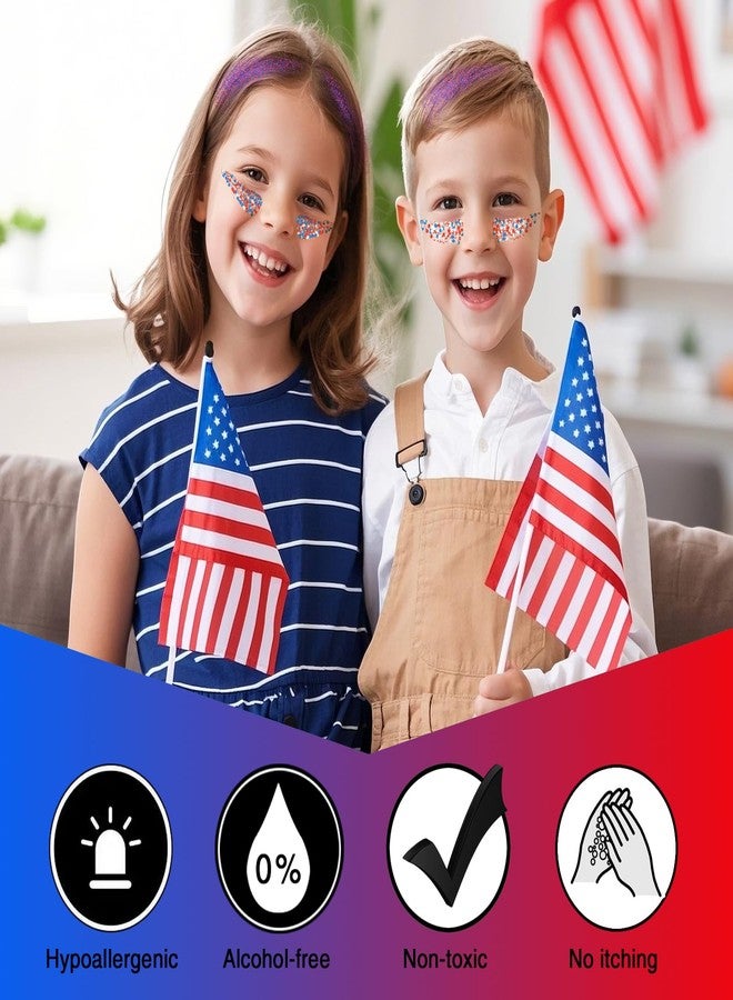 Paminify 4 jars Red Blue White Hair Glitter,4th of July Body Face Glitter,USA Flag Star Patriotic Sparkle Makeup,Chunky Fourth of July Outfits for Women & Kids,Independence Day Accessories,40g/1.41 oz - Image 3