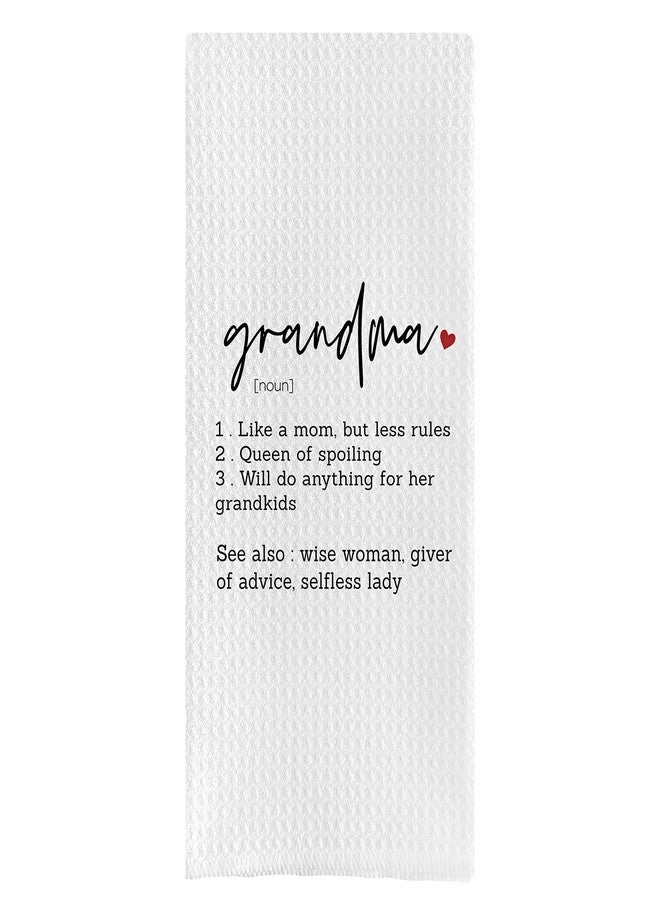 DOTAIN Black and White Minimalist Grandma Definition Waffle Weave Kitchen Dish Towel Cloth Decor,Grandma Definition Washable Dishcloth for Kitchen Bathroom(24x16inch) - Image 1