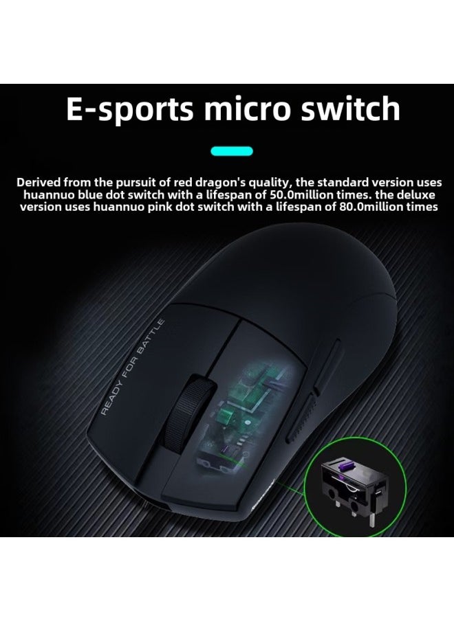 Generic Red Dragon G49SE Three-Mode Wireless Mouse Bluetooth 2.4G Wired Lightweight E-Sports Game Mouse Professional Black-Color:【se】g49 Three-mode Gaming Mouse-black  - Image 4