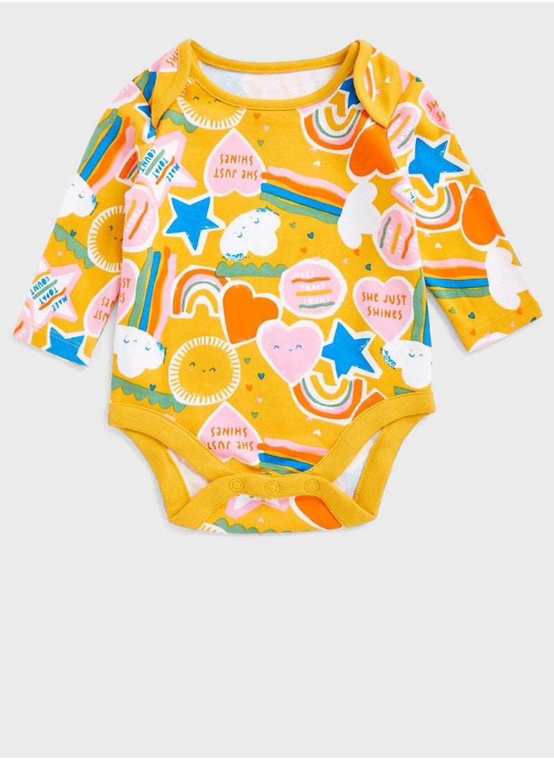 mothercare - Infant 5 Pack Printed Bodysuits - Image 1