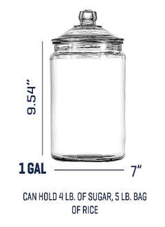 Anchor Hocking 1 Gallon Heritage Hill Glass Jar with Lid (4 piece, all glass, dishwasher safe) - pzsku/Z79C07F0D4186DB88220EZ/45/_/1693407166/55fdc779-8f8f-48c7-8651-4d3d260a9553